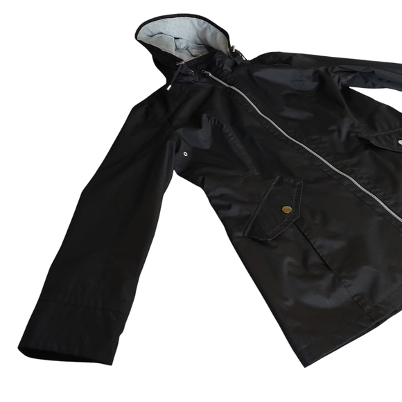 INTL d.e.t.a.i.l.s Women's Black Zip Front Hooded Lined Coat Jacket Size XL - Picture 6 of 10